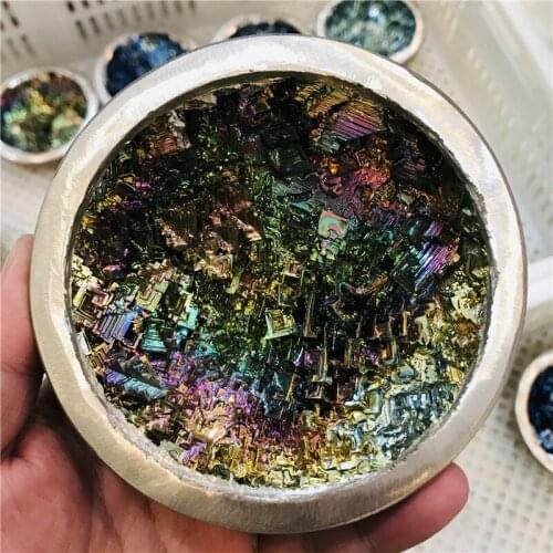 100mm Rainbow Color raw Natural Bismuth Crystal Mineral Rough Metal Ore Crystals for 7 Chakra Healing Decorative