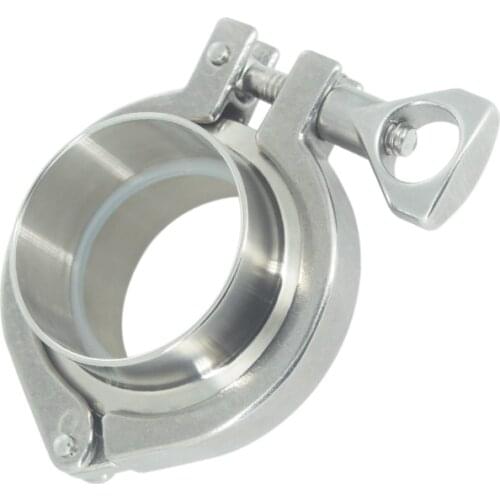 Stainless Steel SS304 OD 51mm 2" Flange Weld Ferrule Set +PIFE Gasket + Tri Clamp Clover Pipe Fittings Set