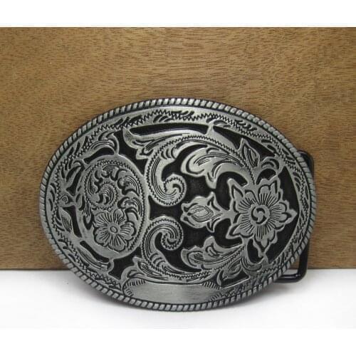 BuckleClub wholesale western belt buckle cowboy jeans gift belt buckle FP-03418 black coating belt buckle
