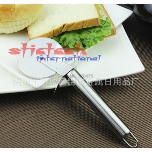 By dhl or ems 100 pcs Stainless Steel Pizza Wheels Cutters Multifunction Cake Pizza Cutters Brand Kitchen Cooking Tools