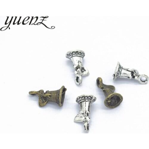YuenZ 30pcs Christmas bell Charms Tibetan Silver Bronze Pendants Antique Charm Jewelry Making DIY Handmade Craft 13*8mm P110