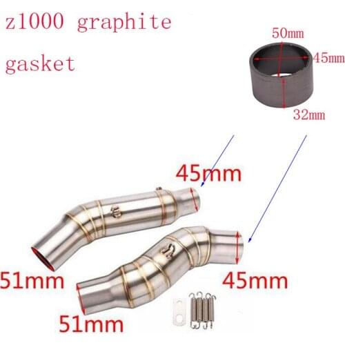 Motorcycle exhaust graphite gasket to muffler silencer gasket seal ring 45*50*30mm Z1000 graphite gasket Z1000 2010-2020 years