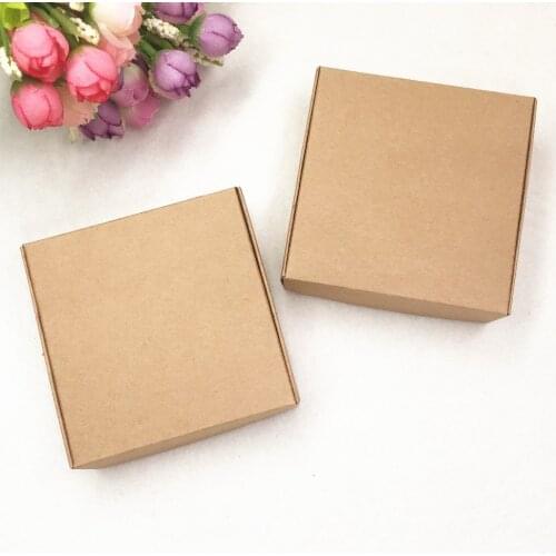 20 pcs multi-size retro kraft paper rectangular box wedding candy biscuit box DIY handmade soap box