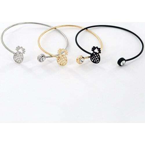RONGQING 12pcs/lot Fashion Jewelry Adjustable pineapple Bangles open bangle bracelet for Women girlfriend gift Party Jewelry