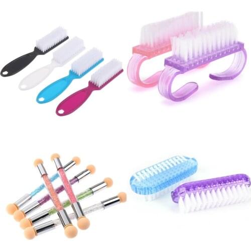 1PC 19Types Nail Brush Cleaning Remove Dust Powder Plastic Cleaner for Acrylic UV Gel Nails Art Manicure Care Accessory