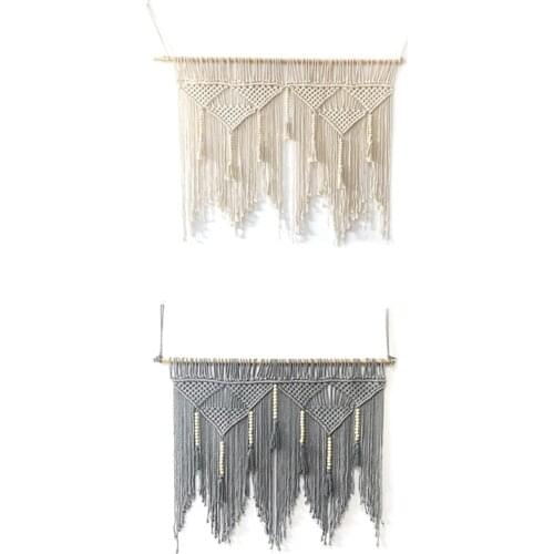 SHGO HOT-Macrame Wall Hanging Handwoven Bohemian Cotton Rope Boho Tapestry Home Decor