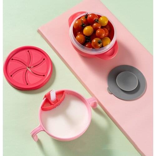 Silicone Childrens Tableware Baby Food Storage Container Removable Snack Bowl Cutlery Set