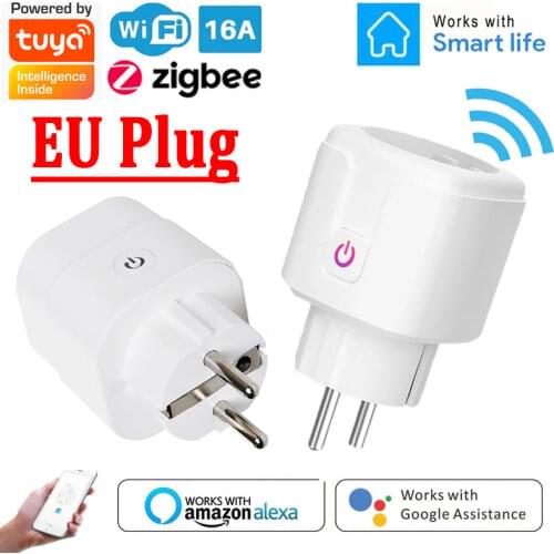 Smart Plug WiFi / Zigbee Socket EU 16A Power Monitor Timing Function Tuya SmartLife APP Control Work With Alexa Google Assistant
