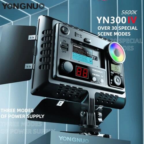 YONGNUO YN300 IV LED Video Light RGB+5600K Fill Lamp Remote Control Studio Photography Lighting For Makeup Vlog TikTok Webcast