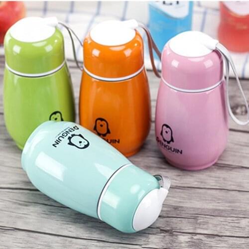 Candy Color Thermos Stainless Steel Penguin Vacuum Flask Cup For Children 250ml