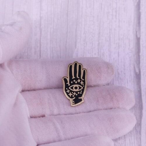 Hand eye constellation magic enamel pin