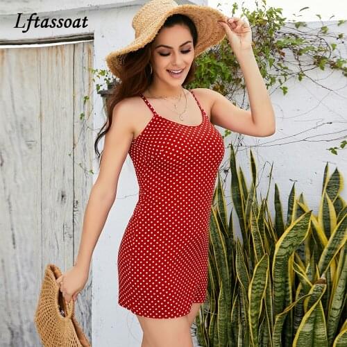 2022 Sexy Fashion Summer Sleeveless Dress Women Strapless Pleated Polka Dot Sundress Casual Backless Picnic Party DressVestidos