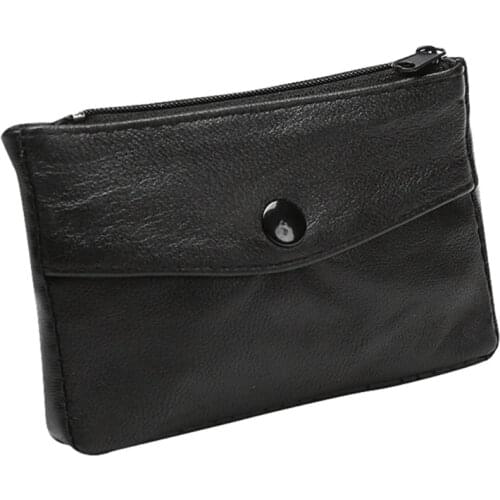 066F Women Fashion Coin Purse Leather Change Wallet Pouch with Keyring Zipper Pocket