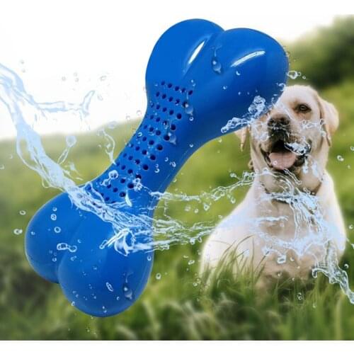 1Pcs Pet Dog Toys Resistant To Bite Bone Dog Puppy Molars Rubber Ball Play For Teeth Training Thermal Rubber Pet Training Toy
