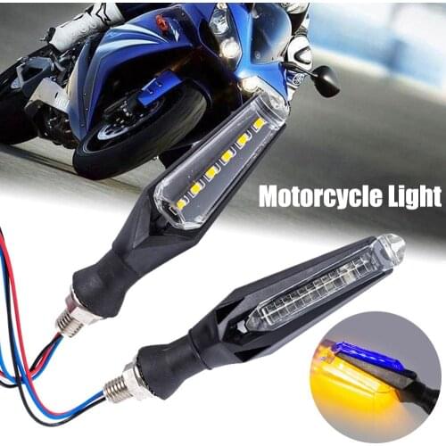 2PCS Dual Color Motorcycle 4+6 LED Turn Signal Indicator Light Lightings Motorcycle Accessories for Yamaha Hayabusa Cafe Racer