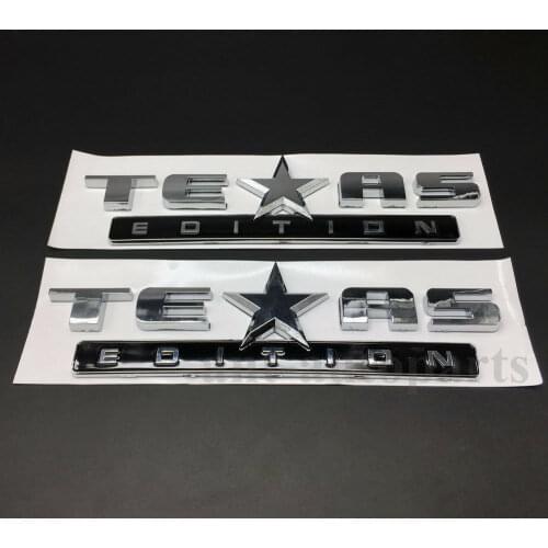 2pcs Texas Edition Star Flag Car Auto Body Side Emblems Badge Decal Sticker ABS
