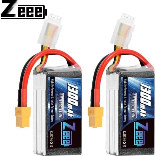 2PCS Zeee 11.1V 120C 1300mAh Lipo Battery 3S Softcase Graphene RC Lipo Battery with XT60 Plug for FPV Racing Drone Helicopter