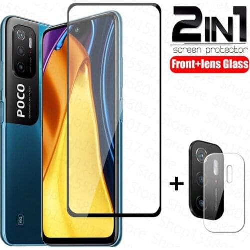 2in1 Tempered Glass For Xiaomi Poco M3 Pro 5G 6.5'' Camera Screen Protector for Xiaomi Poco M3 M 3 Pro Protective Glass Film