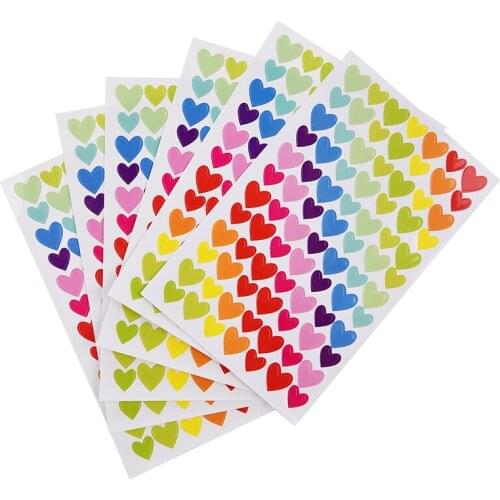 6 Sheets Self Adhesive Photo Album Craft Stickers Scrapbooking Diary Decorating-Heart