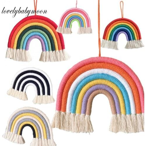 7 Layers Nordic Woven Rainbow Tapestry Home Decor Wall Hanging Toys Nursery Decor Living Room Children Girls Bedroom Decoration