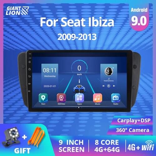 2DIN Android 9.0 Car Radio For Seat Ibiza 6j 2009-2013 4G+64G Car Multimidia Video Player GPS Navigation No 2din Dvd Player