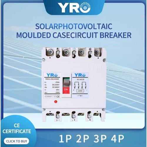 DC 4P 100A 250A 400A 630A Moulded Case Circuit Breaker Switch MCCB Solar Battery Main Switch Solar battery protector