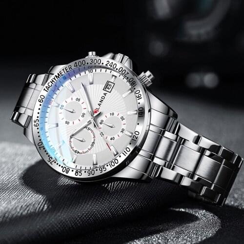 JLANDA Stainless Band Wrist Watches Mens Quartz Calendar For Male Timeable Sport Design Fashion Waterproof Luminous Clock