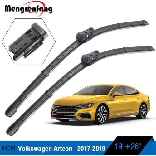 Car Wiper Blades Soft Rubber Front Windscreen Wiper Push Button Arms For Volkswagen Arteon 2017 2018 2019