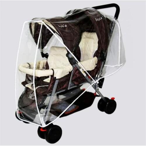 Double Stroller Rain Cover Twin Stroller Raincoat Wind Cover Wind Dust Weather Shield Baby Stroller Accessories