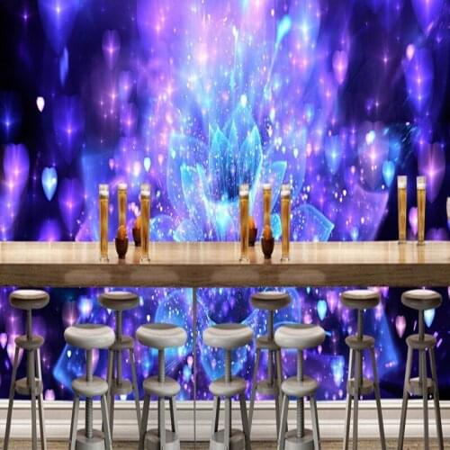 Drop Shipping Custom 3d Wallpaper Cool Nightclub Flower Mural Bar KTV Backdrop Decorative Painting High Quality Custom Wallpaper