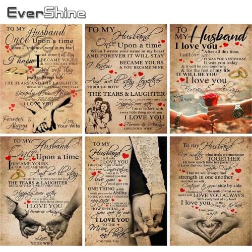 Evershine 5D Diamond Painting Love Cross Stitch Mosaic Full Square Diamond Embroidery Heart Rhinestone Pictures Home Decoration