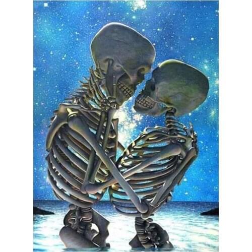 Halloween Gift Diy Diamond Painting Skull Couple Diamond Embroidery Mosaic puzzle Diamond Painting Full Square Round P752
