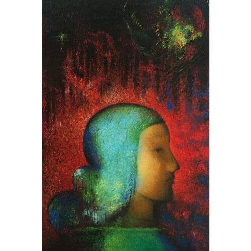 Impressionist Figure Wall Art Oil Painting Joan of Arc by Odilon Redon Home Decor Painting on Canvas Handpainted No Framed