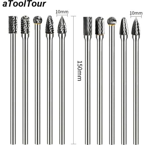 150mm 1/4 Shank 10mm Cutting Edge Carbide Burr Long Shank Carving Grinder Abrasive Tools Rotary Burr Shaft Milling Cutter Metal