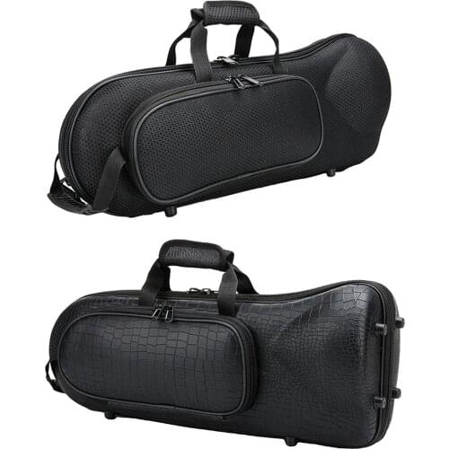 Case Lightweight Trumpet Case with Removable Strap and Soft Padded Handle All Black
