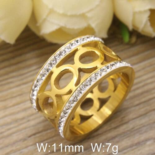 HOT Selling Accessories Wholesale Newest Fashion Crystal Jewelry stainless steel jewelry rings RBJDHIBD
