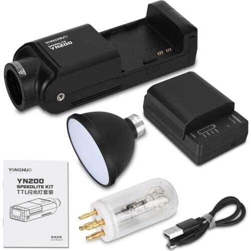 YONGNUO YN200 TTL HSS 2.4G 200W Lithium Battery with USB Type C,Compatible YN560-TX (II)/YN560-TX Pro/YN862 for Canon Nikon