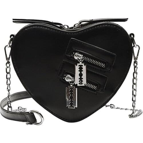 Heart Shape Chain Pu Small Satchel Fashion Women Shoulder Bag Cute Mini Crossbody Bags For Women