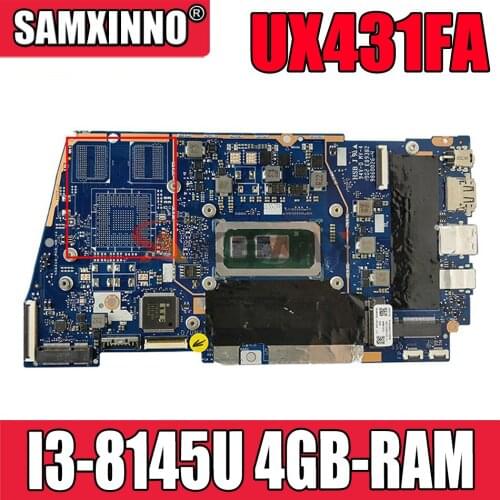 UX431FA/FN Laptop motherboard for ASUS ZenBook-14 UX431FA UX431FN UX431F original mainboard 4GB-RAM I3-8145U GM