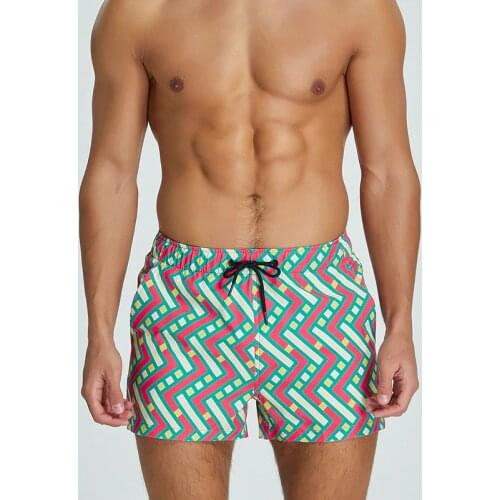 2021 Newest Mens Beach Pants Fast Dry Gym Short Red Green Stripes Board Shorts Swim wear Man Surfing Shorts XXL Mesh Lining