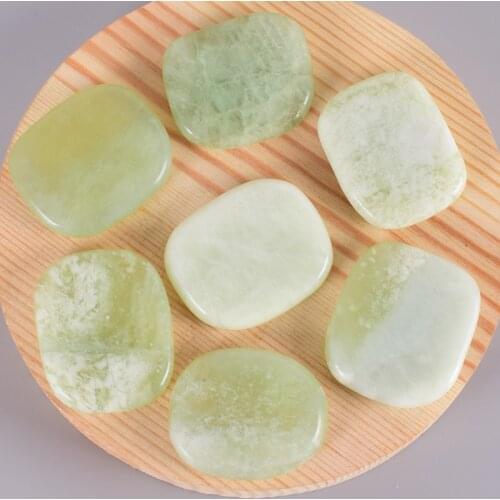 Jade Chakra 7 PCS/Set Healing Palm Stone 30*22*7mm Natural Tumbled Stone Crystal Mineral Polishing Slices Spiritual Reiki Energy