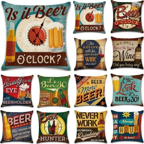 New British Retro Style 45*45cm Cushion Cover Linen Throw Pillow Car Home Decoration Decorative Pillowcase