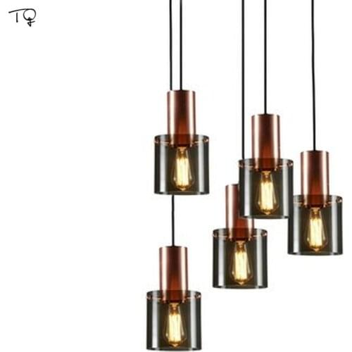 Nordic Post-modern Simple Led Glass Pendant Lights Metal Individual Designer Living Room Dining Room Bedside Bar Light Fixtures