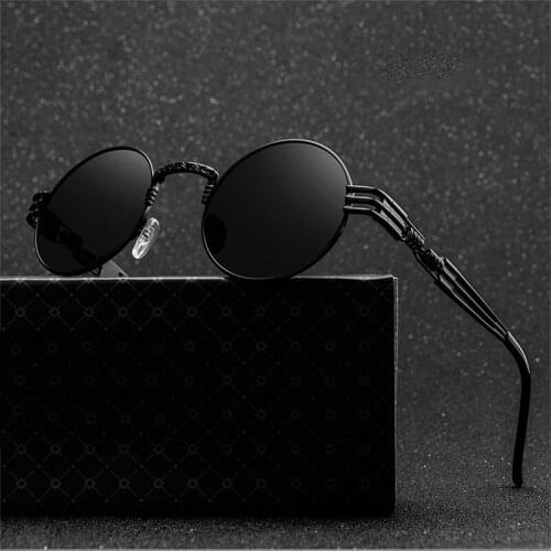 Vintage Classic Round Steampunk Spring Sunglasses For Men Women Brand Design Metal Sun Glasses Oculos Shades De Sol Eyewear 2021