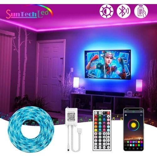 Suntech,SMD 5050 RGB LED Strip Lights,Bluetooth Led Light 5m-30m, Flexible 12v Ribbon Lamp Led Strip For Room
