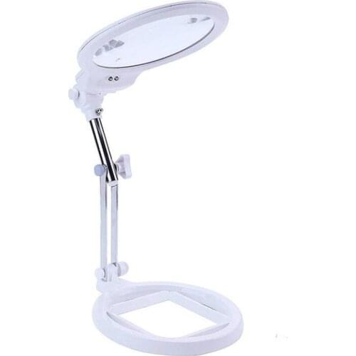 LED Magnifying Lamp 2.5X 5X Magnifier with Light, Table and Desk Lamp Adjustable Magnifying Glass for Reading and Repair