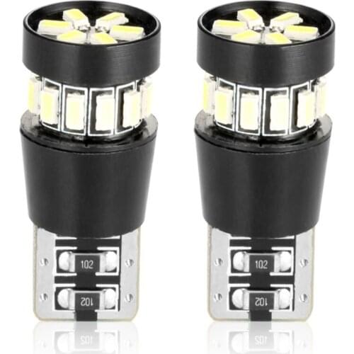 2Pcs W5W T10 LED Light Bulbs 6000K Width Lamp 18-SMD 3014 Chipsets Car Dome Reading Lights Auto Courtesy License Plate Lights