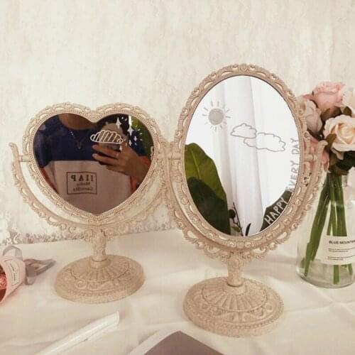 Dressing Mirror Desktop Desktop Princess Mirror Large Double-sided Net Red Girl Makeup Retro Mirror Dormitory