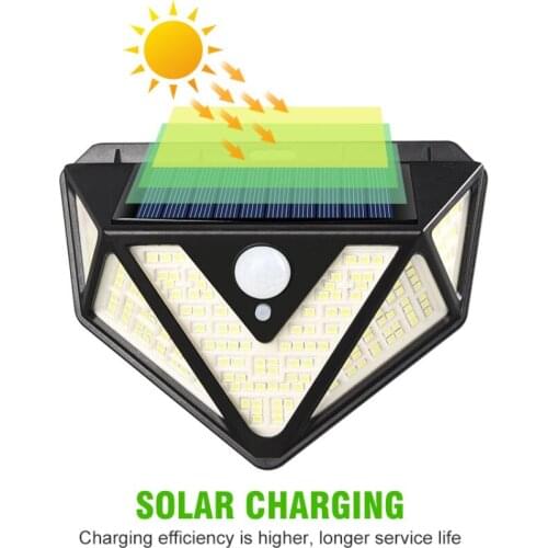 Solar Led Light Outdoor PIR Motion Sensor Outdoor Lighting Wall Lamps IP65 Waterproof 166 LED Solar Lights For Outside House