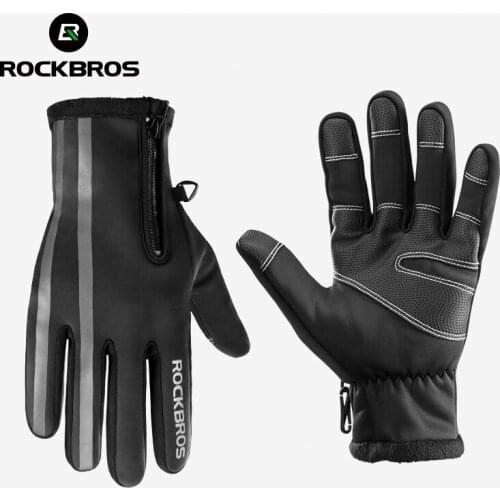 ROCKBROS Cycling Gloves Warm Winter Bike Gloves Full finger Windproof Mittens MTB Road Bicycle Gloves thermal Sport For Bicycle